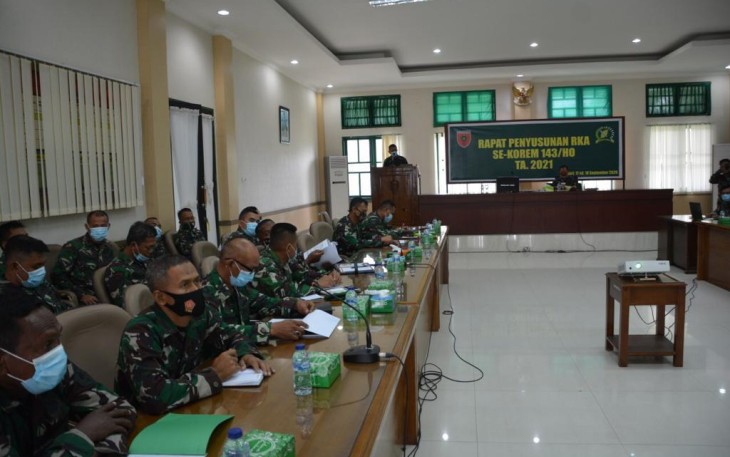 Korem 143/HO Gelar Rapat Penyusunan RKA TA 2021