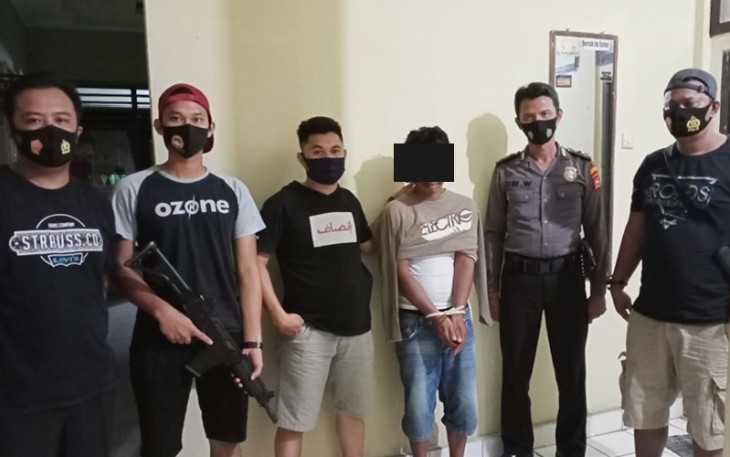 Terduga pelaku saat diamankan