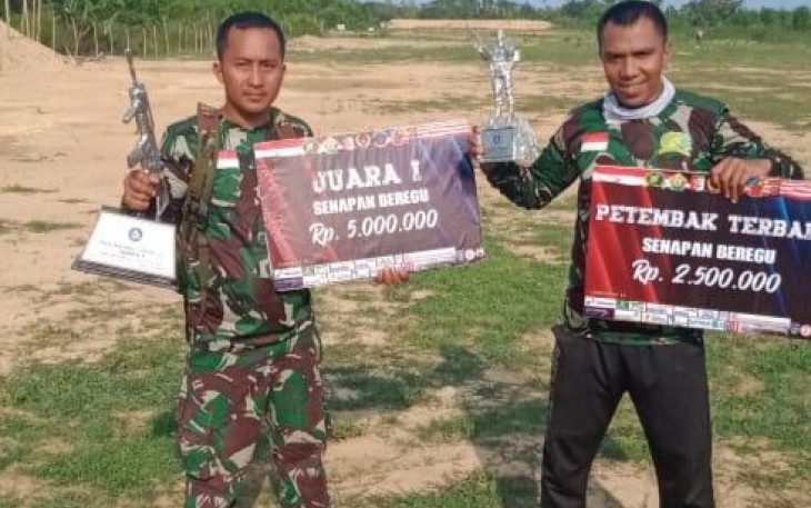Kodim 1417/Kendari Raih Juara 1 Lomba Tembak Danlanal Kendari