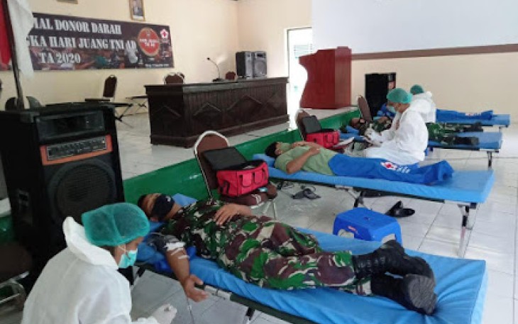 Peringati Hari Juang TNI AD Tahun 2020 Kodim 1310/Bitung Laksanakan Bakti Sosial Donor Darah