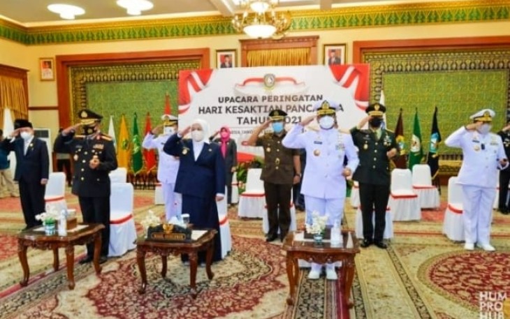 Wakil Gubernur Hj Marlin Agustina Menghadiri Upacara Hari Kesaktian Pancasila Secara Virtual