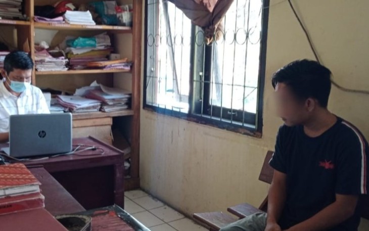 Terduga pelaku saat diamankan