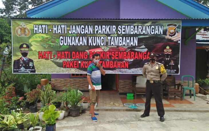 Polsek Jajaran Polres Rejang Lebong Pasang Spanduk Imbauan