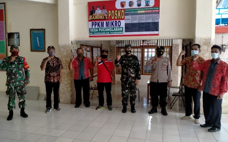 Forkopimcam Pucanglaban Lakukan Pengecekan Posko PPKM Mikro dan Kampung Tangguh Covid-19