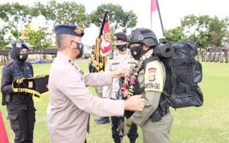 208 Anngota Brimob Polda NTB Kembali Usai Laksanakan BKO Papua