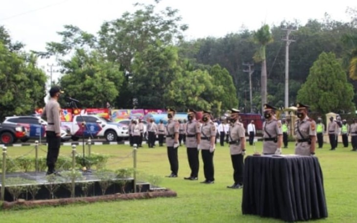 Polres OKU Timur Gelar Apel Pengamanan Pasukan Jelang Pilkades 