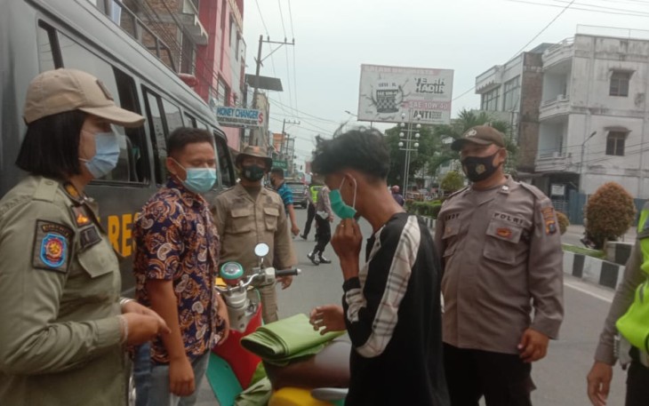 Polres Asahan dan Satpol PP Gelar Operasi Yustis Penegakan Prokes 