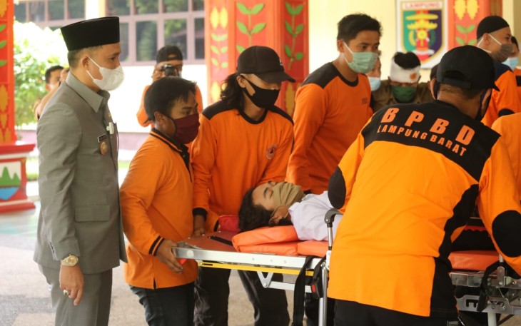 Pemkab Lampung Barat Gelar Simulasi Kesiapsiagaan Bencana