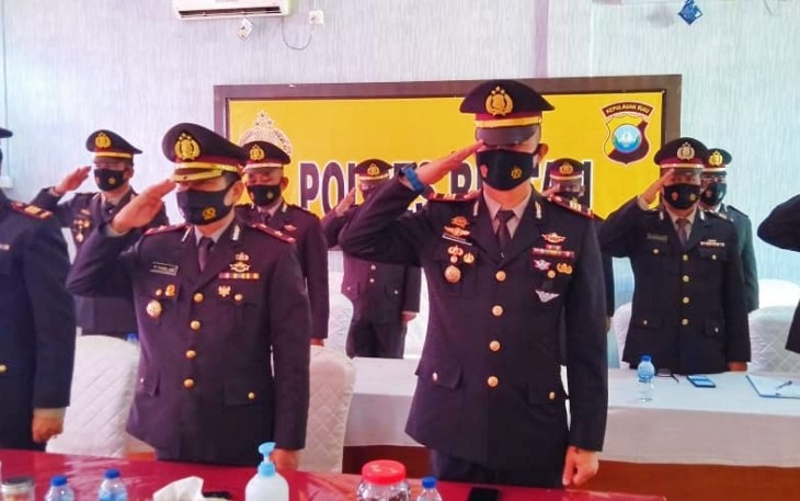 Polres Bintan Mengikuti Upacara Memperingati Hari Lahir Pancasila Secara Virtual