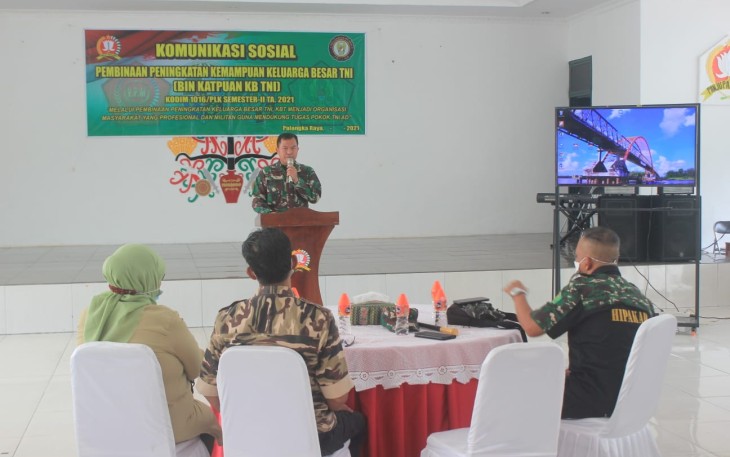  Kodim 1016 Palangka Raya melaksanakan komunikasi sosial dalam rangka peningkatan pembinaan kemampuan Keluarga Besar TNI