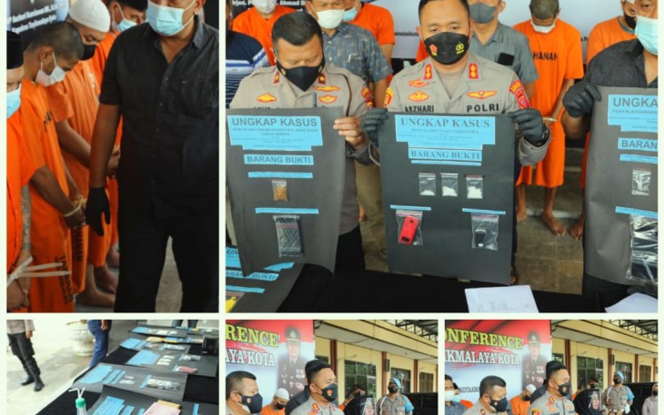 Press Conference Ungkap Kasus Narkoba Bulan Oktober, Polres Tasikmalaya Kota Amankan 8 Pelaku