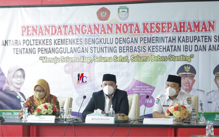 Penanda Tanganan MOU Poltekes Kemenkes Bengkulu Dengan Pemerintah Kabupaten Seluma