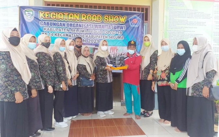 Gabungan 0rganisasi Wanita Kabupaten Seluma Roadshow peduli Covid-19 Ke 14 Kecamatan