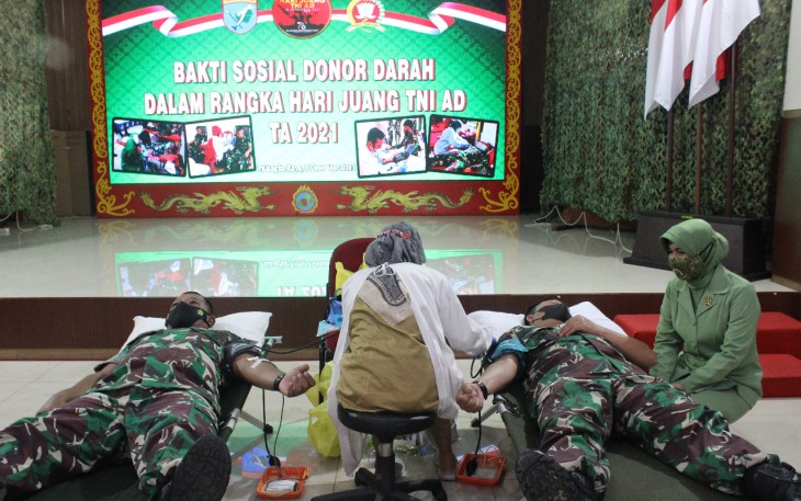 Peringati Hari Juang Kartika ke 76, Kodim 1016 Palangka Raya Ikuti Aksi Bakti Sosial Donor Darah 
