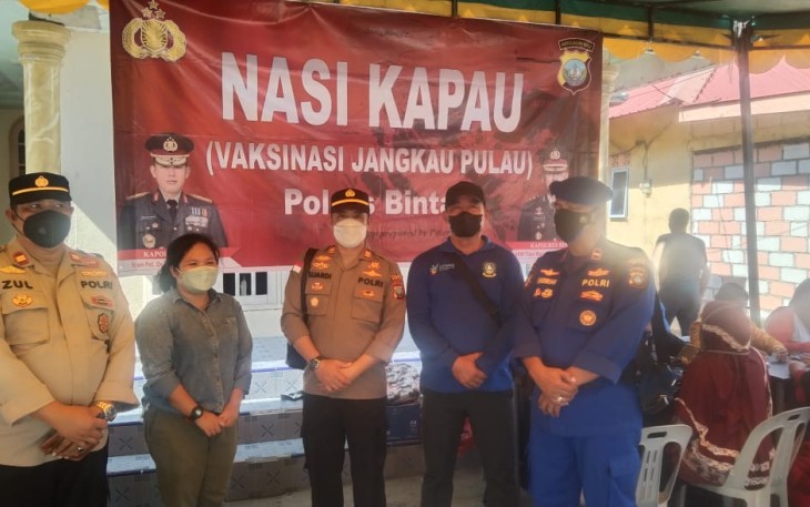 Kegiatan Vaksinasi Jangkau Pulau (Nasi Kapau) di Desa Pangkil Kecamatan Teluk Bintan dan di Desa Dendun Kecamatan Mantang  merupakan bagian dari wilayah Kabupaten Bintan