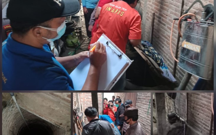 Warga Campurdarat Tulungagung adanya kejadian percobaan bunuh diri dengan cara masuk ke dalam sumur