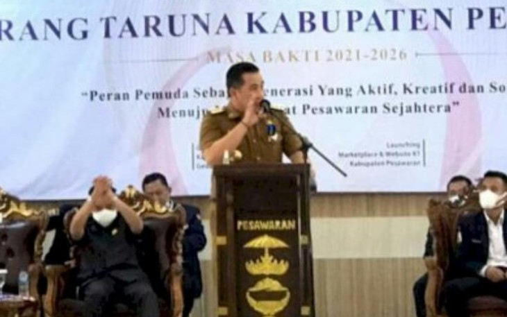 Bupati Pesawaran Kukuhkan Pengurus karang Taruna Pesawaran Masa Bakti 2021-2026