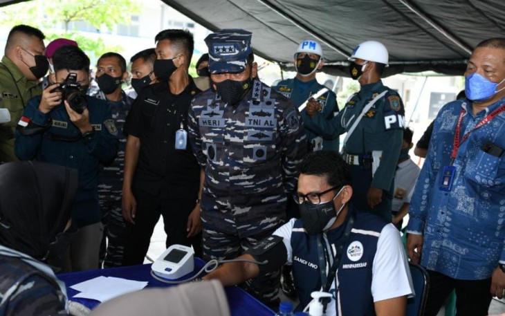 TNI AL Kolaborasi Kemenparekraf Gelar Vaksinasi