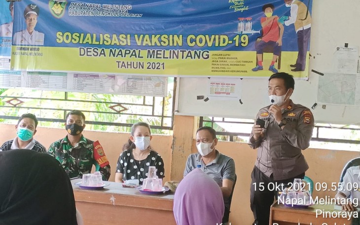 Bersama Satgas, Polsek Pino Raya Terus Gencarkan Sosialisasi Vaksinasi ke Desa-desa
