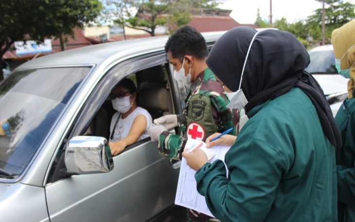 Komando Distrik Militer 1016 Palangka Raya Kembali menggelar Vaksinasi Covid-19 dengan metode Drive Thru