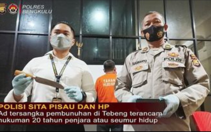 Kasat Reskrim AKP Yusiady SIK dalam konferensi pers di Gedung Sat Reskrim Polres Bengkulu