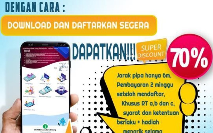 Perumda Air Minum Duasudara Bitung Berikan Diskon 70 Persen Bagi Pemasangan Meteran Baru