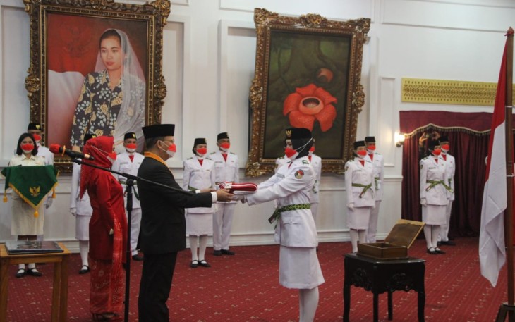 Kukuhkan Paskibraka Provinsi Bengkulu tahun 2021, Ini Pesan Gubernur Rohidin
