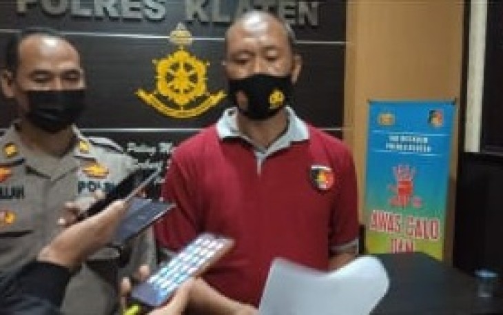 Satreskrim Polres Klaten memberikan keterangan kepada awak media