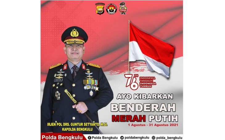 Kapolda Bengkulu Ajak Masyarakat Kibarkan Bendera Merah Putih