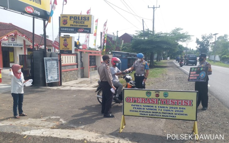 Ops Yustisi Polsek Dawuan Dorong Masyarakat Agar Sadar Bahwa Menerapkan Protokol Kesehatan