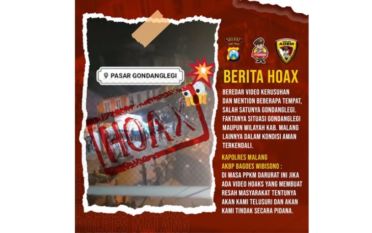 Polres Malang Tindak Tegas Penyebaran Video Hoaks yang Resahkan Masyarakat