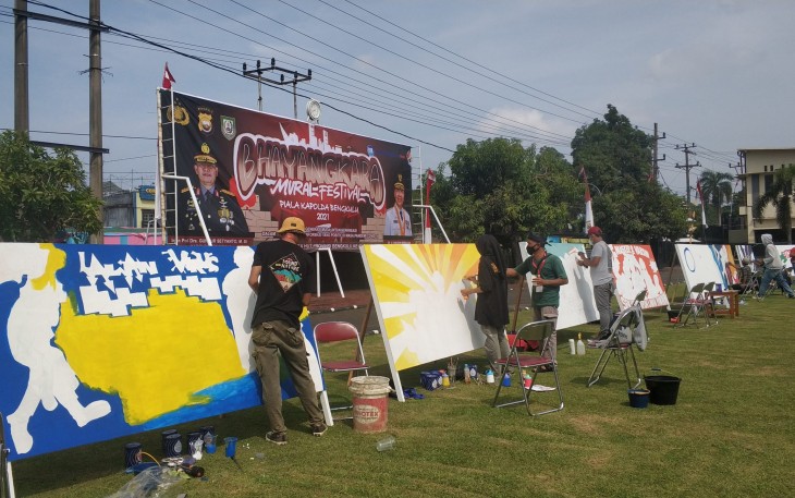 Bhayangkara Mural Festival 2021, 18 Tim “Bertarung” Rebut Piala Kapolda Bengkulu