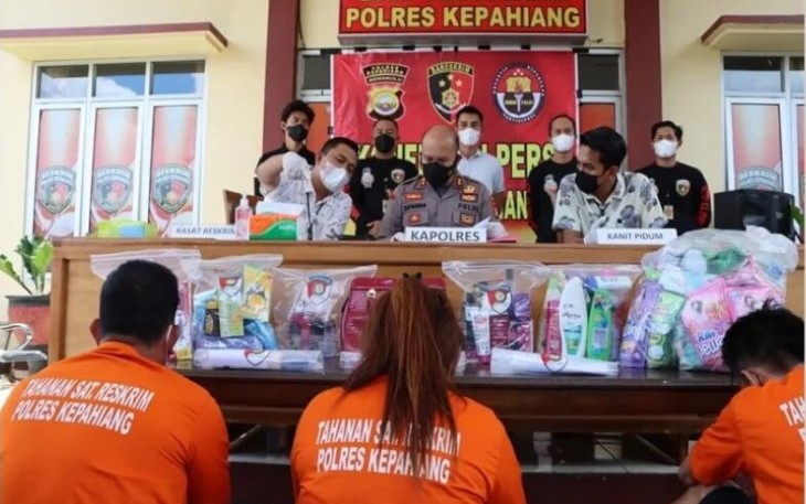 Press conference yang digelar Polres Kepahiang, Selasa (13/04/2022).