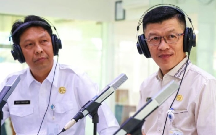 Kadiskominfo Kepri Hasan, Sos saat menghadiri Dialog Lintas Pagi, Menata Ibukota Provinsi Kepri di Studio RRI Pro 1, Tanjungpinang, Rabu (03/08).