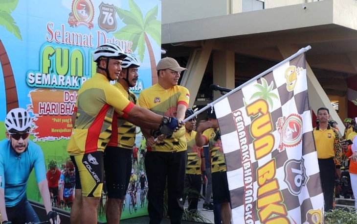 Polda Bengkulu Gelar Funbike dan Senam Bersama 