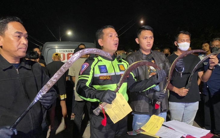 Polresta Serkot saat konferensi pers, Senin (11/04/2022).