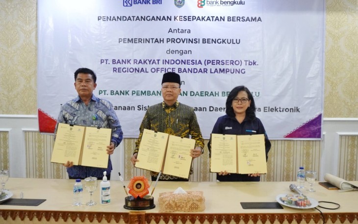 Pemprov Bengkulu, BRI dan Bank Bengkulu saat Teken MoU