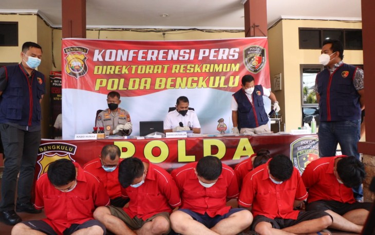 Ekspos tersangka dan barang bukti di Mapolda Bengkulu