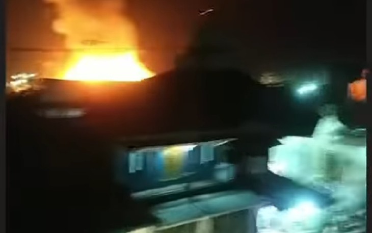 pasca terjadi kebakaran, Selasa malam, (26/04/2022).