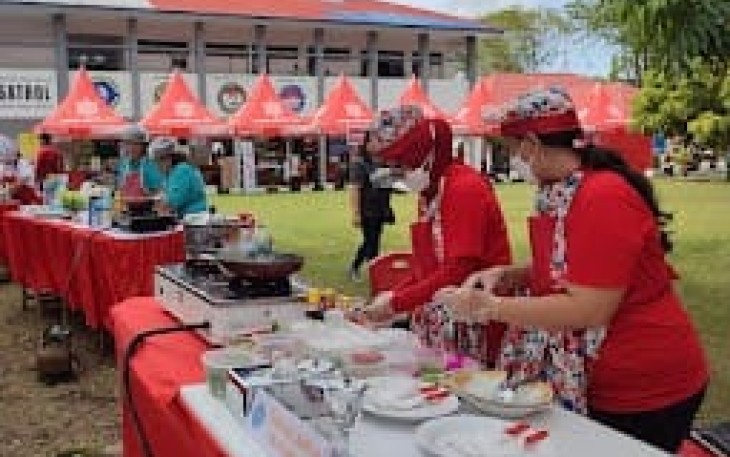 Foto kegiatan lomba memasak antar kecamatan pada kegiatan FPSL Kota Bitung 2022