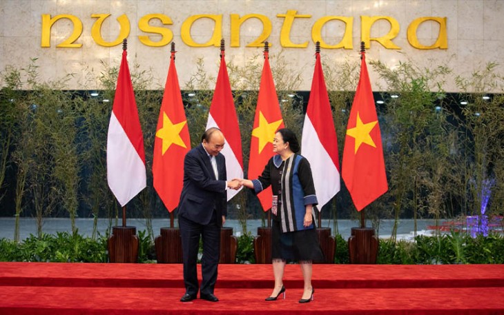 Ketua DPR RI Puan Maharani saat menerima kunjungan Presiden Vietnam Nguyen Xuan Phuc di Gedung DPR, Senayan, Jakarta, Kamis (22/12/2022).