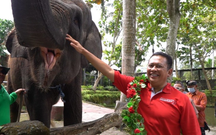Bamsoet saat berkunjung ke Wisata Bakas Levi Rafting Elephant Tour di Klungkung Bali