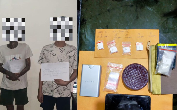 Tersangka dan barang bukti saat diamankan