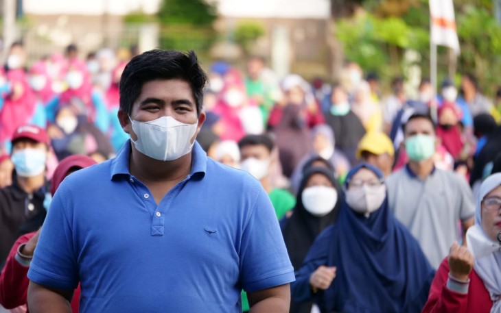 Olah raga dan Jalan santai Untuk Kesehatan dan Kerukunan di Hari Amal Bhakti Ke-76