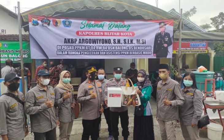 Kapolres Blitar Kota Cek Posko PPKM Mikro