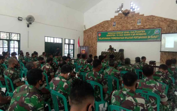 Kodim 0720/Rembang Gelar Binsiap Apwil dan Puanter Semester ITA 2022