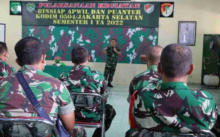 Meningkatkan Kesiapan Prajurit, Kodim 0504/JS Gelar Binsiap Apwil Dan Puanter
