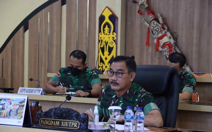 Pangdam XII/Tpr Ikuti Vicon dengan Panglima TNI