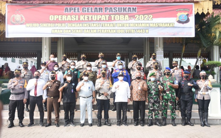 Apel gelar pasukan operasi ketupat Toba 2022, Tebing Tinggi, Jumat (22/4/2022)