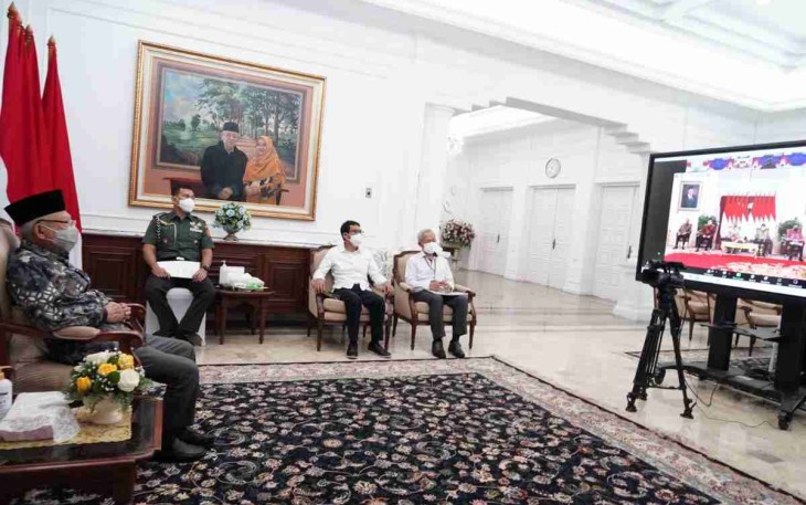 Wapres RI hadiri pembukaan Musrenbangnas Tahun 2022 secara virtual. Kamis (28/4/2022) 